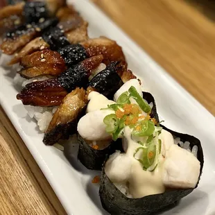 Scallops &amp; Eel sushi