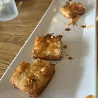 Spicy Salmon on Crispy Rice