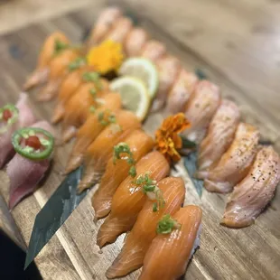 Jalapeño yellow tail on the left