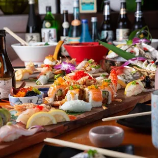 sushi, food, sashimi, sushi and sashimi