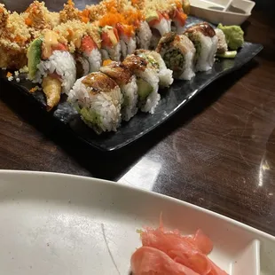 Barbie Roll, Bronco and Unagi roll.