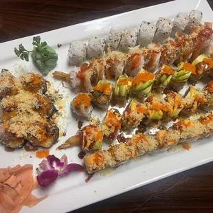 sashimi, sushi, sushi and sashimi, food