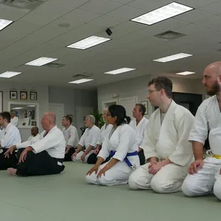 Lining up for class.