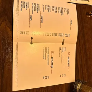 menu