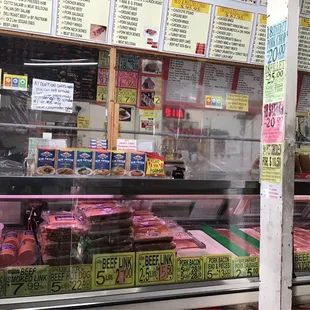 meat and meat products on display