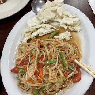 Papaya salad Lao style - this is good, very tasty