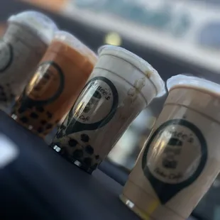 Cookies and cream snow, Thai tea, golden milk tea and classic milk tea