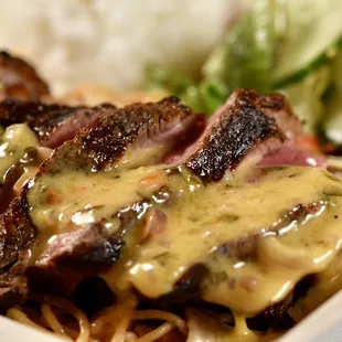 Grilled Sirloin w/ Chili Butter Sauce
