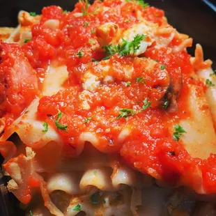 Brown Pasta Chicken Lasagna with Coconut Milk Bechamel