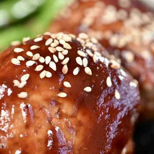BBQ glazed turkey meatballs available through our meal prep services