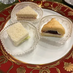 3 of the 4 sandwiches from their holiday tea!