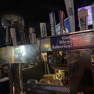 a beer being poured into a glass