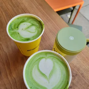 Hot matcha with oat milk