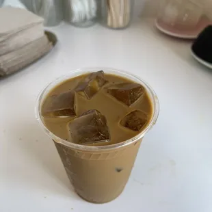 Quad-latte with oat milk and vanilla.