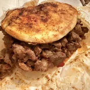 Spicy Lamb in flatbread