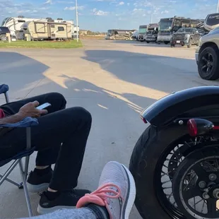 This is us relaxing in the evening outside the RV.