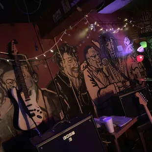 a band playing in a bar