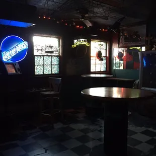 Inside. Pretty dark.