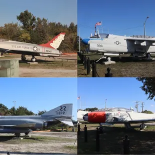 F-100 Super Saber, A-7E Corsair II, F-4G Phantom, T-33 Shooting Star