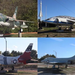 F-105 Thunderchief, AV-8A Harrier, F-86D Saber, F-101 Voodoo