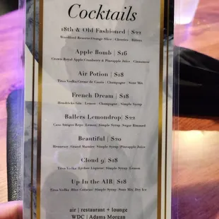 Specialty cocktails