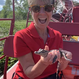 We each got to hold a baby alligator if we wanted a turn.
