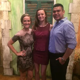 My daughter, Jerri (middle) and two of her favorite coaches - Kyndra and Rod!