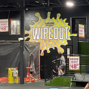 Wipeout was never manned or used. You can see the height requirement signs.