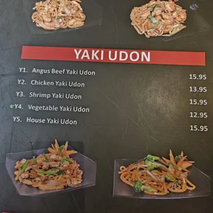 Yaki Udon menu
