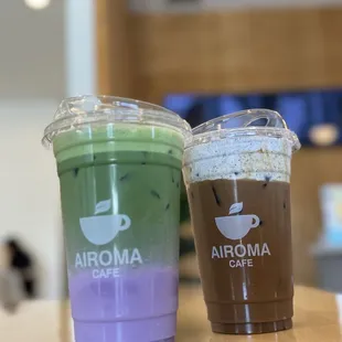 Ube Matcha and Black sesame coffee