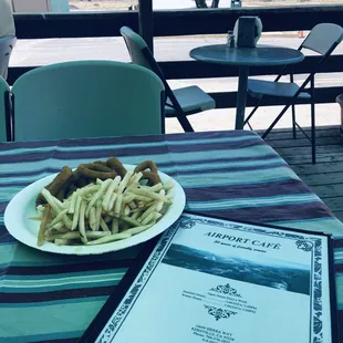 Beautiful day on the patio at the cafe.
