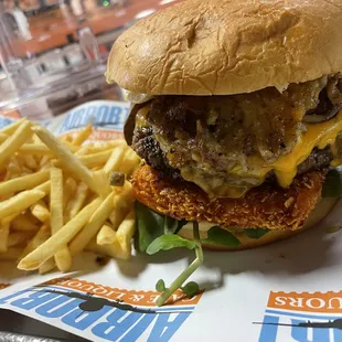 Jameson Apricot glazed cheddar cheeseburger