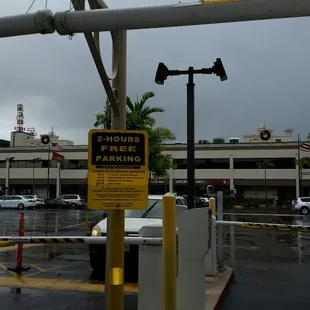 Parking entrance.  2 hours free with validation.