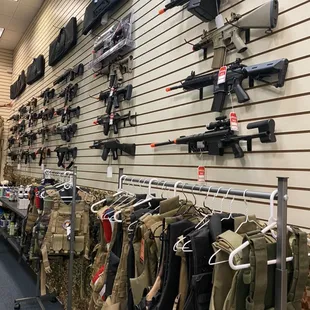 Airsoft tactical gears and rifles