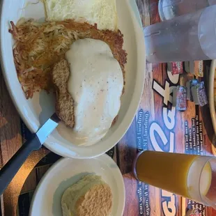 Two Breakfast 2 Eggs with Chicken Fried Steak