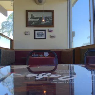 a view of a table and chairs