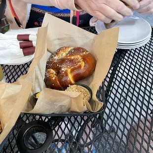 Pretzel and beer cheese