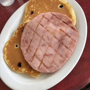 Ham is really good. Careful - the berries pop!