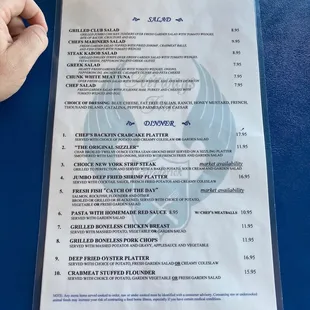 Other side of menu!