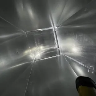 Inside new duct system installation