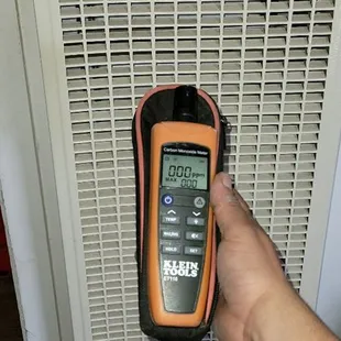 Checking for carbon monoxide on wall heater