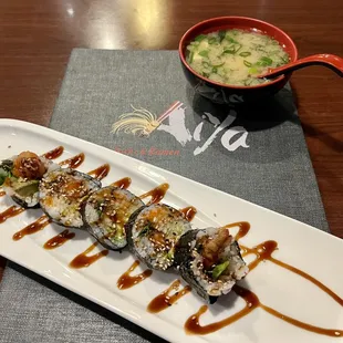 Rock and Roll sushi and Miso Soup