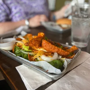 a tray of food on a table