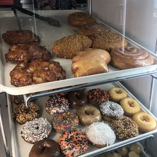 Freshly made donuts by the lovely owner