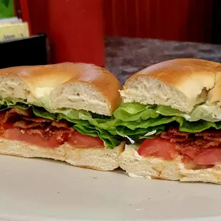 BLT on toasted bagel, $6.50