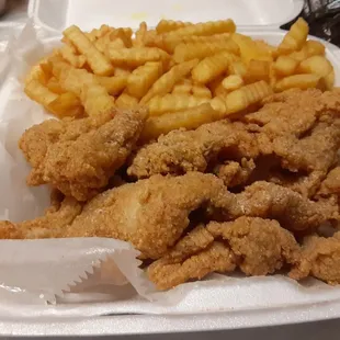 Catfish nuggets and fries