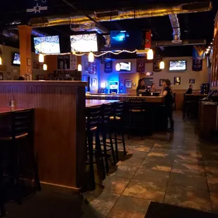 the bar and televisions