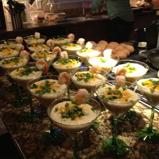 A Little off site Catering with our Jalapeno Cheddar Shrimp and Grits Martini