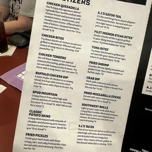 menu