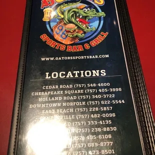 menu
